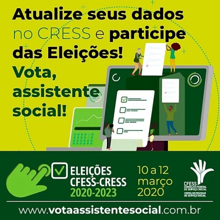 Vota, assistente social: atualize seus dados e participe das Eleições CFESS- CRESS!