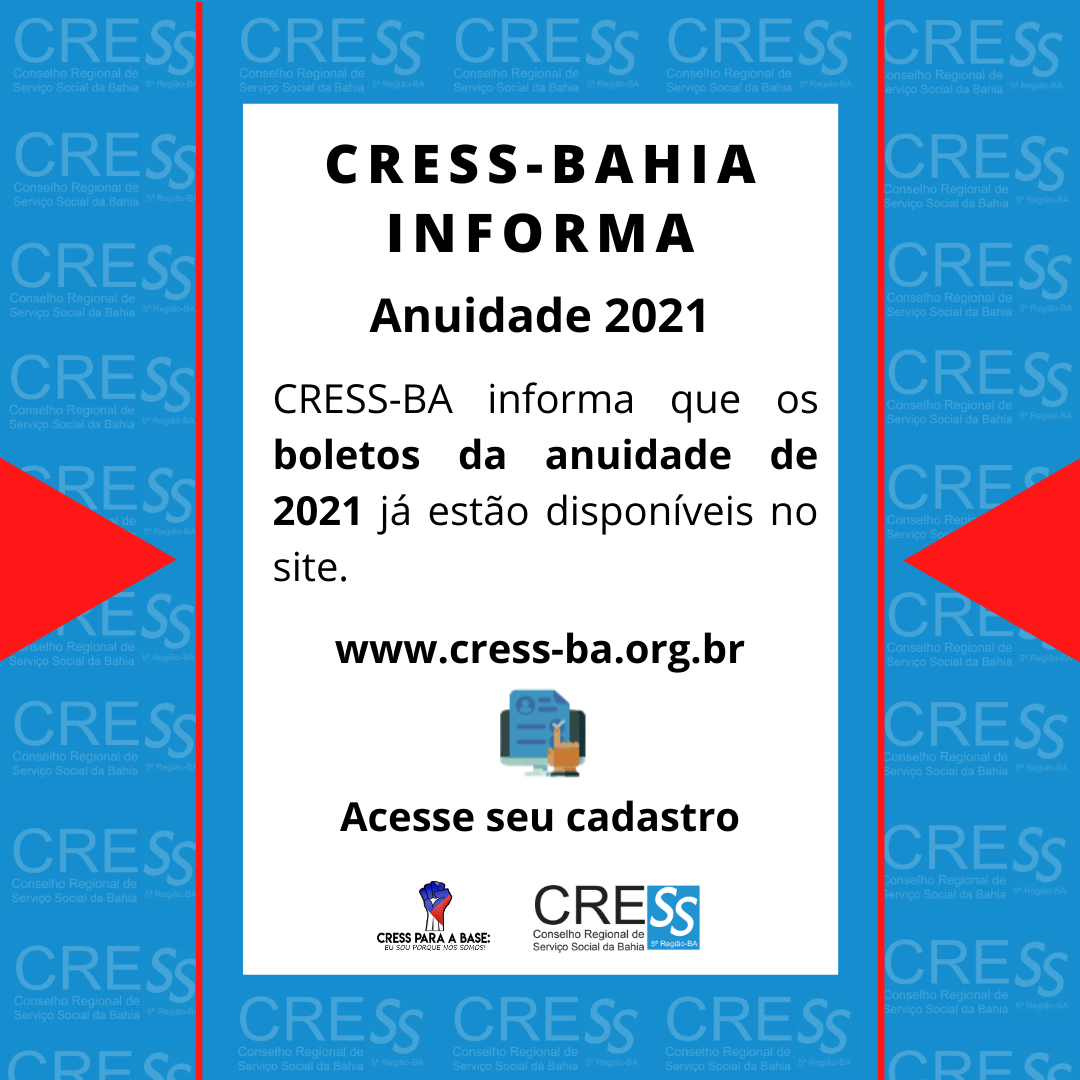 CRESS-Bahia - Cress Bahia facilita pagamento da anuidade