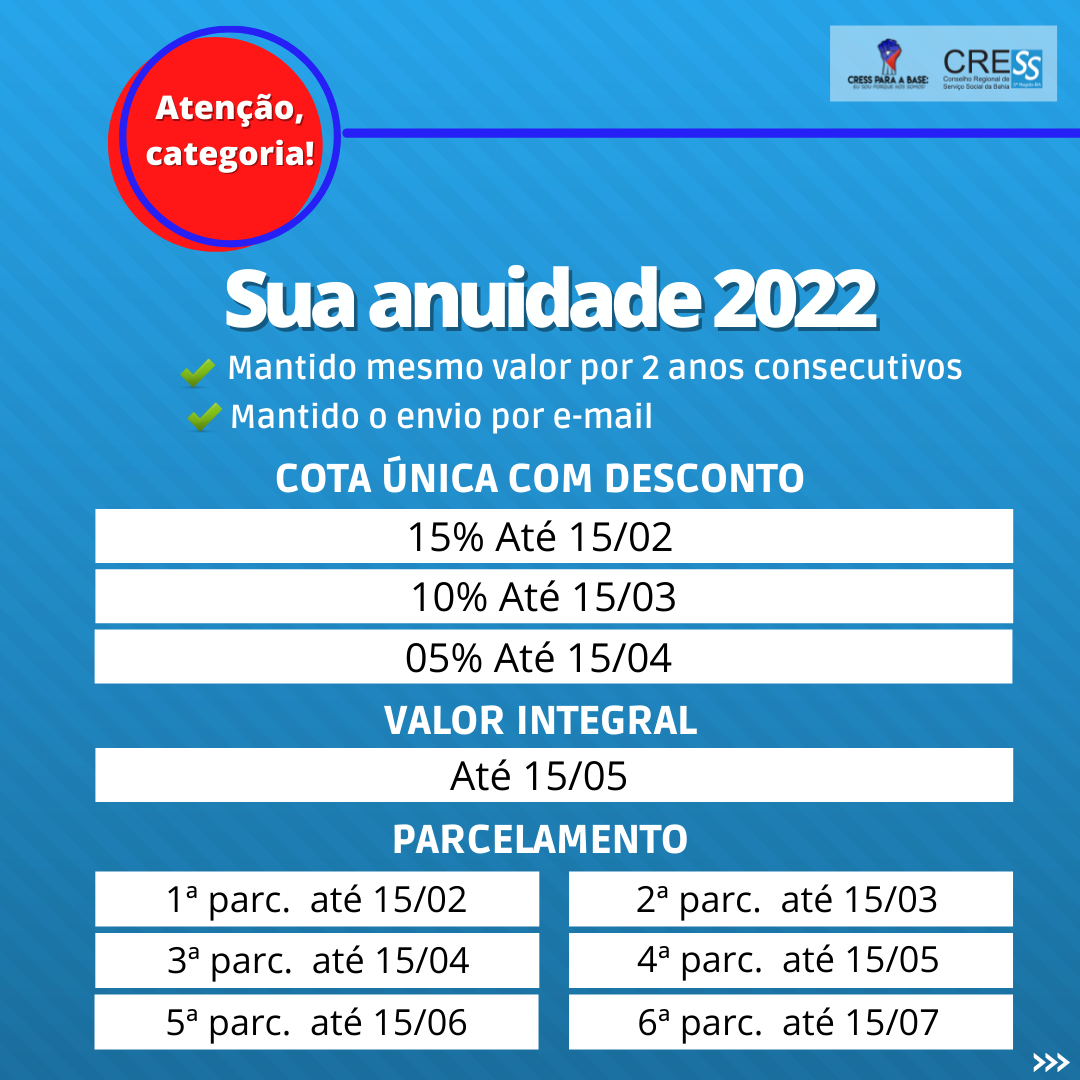 CRESS-Bahia - Cress Bahia facilita pagamento da anuidade