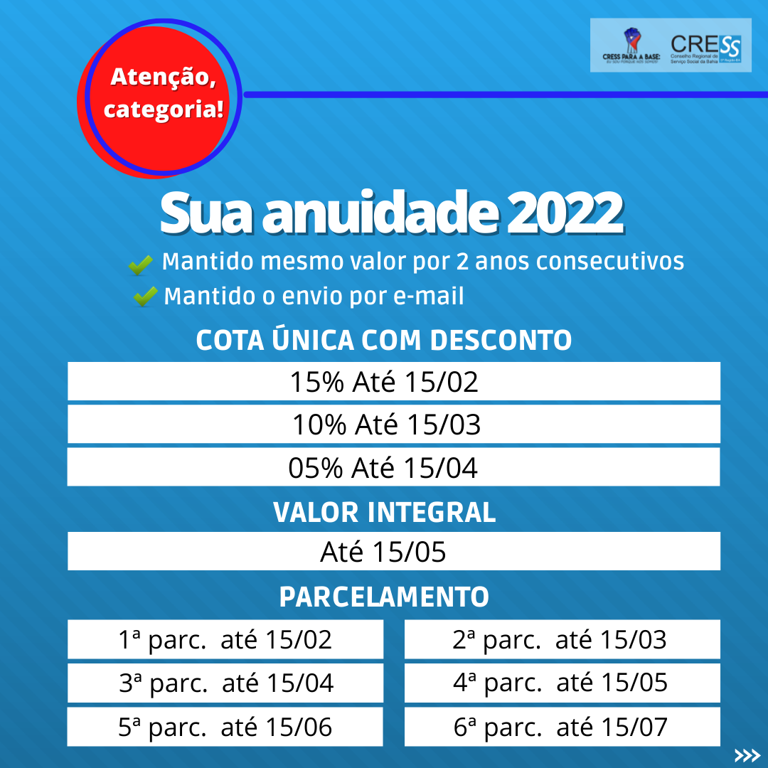 CRESS-BA INFORMA: Boletos da Anuidade 2023 disponíveis no site para emissão  on-line; confira