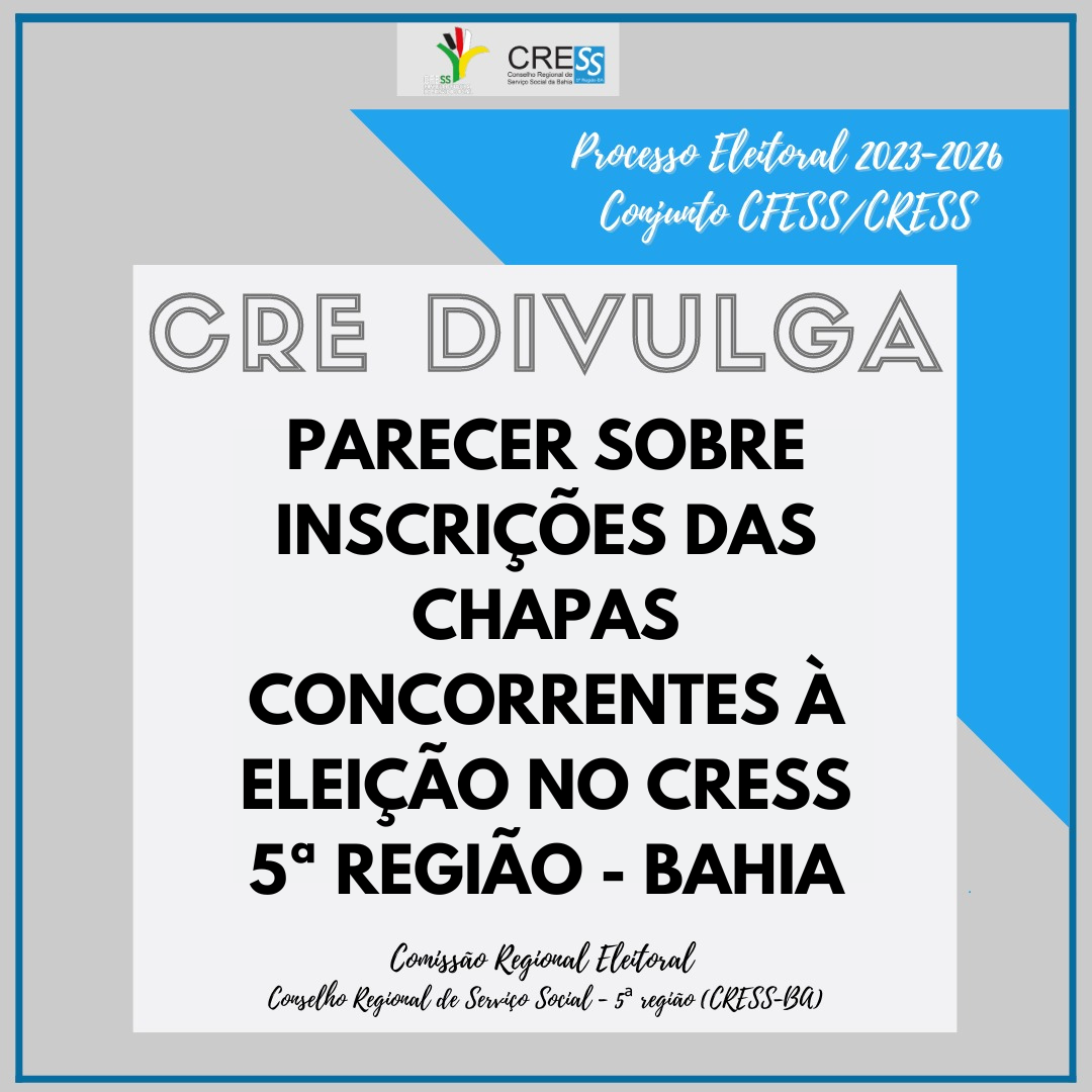 Cress Bahia 5ª Região (@cress_ba) / X