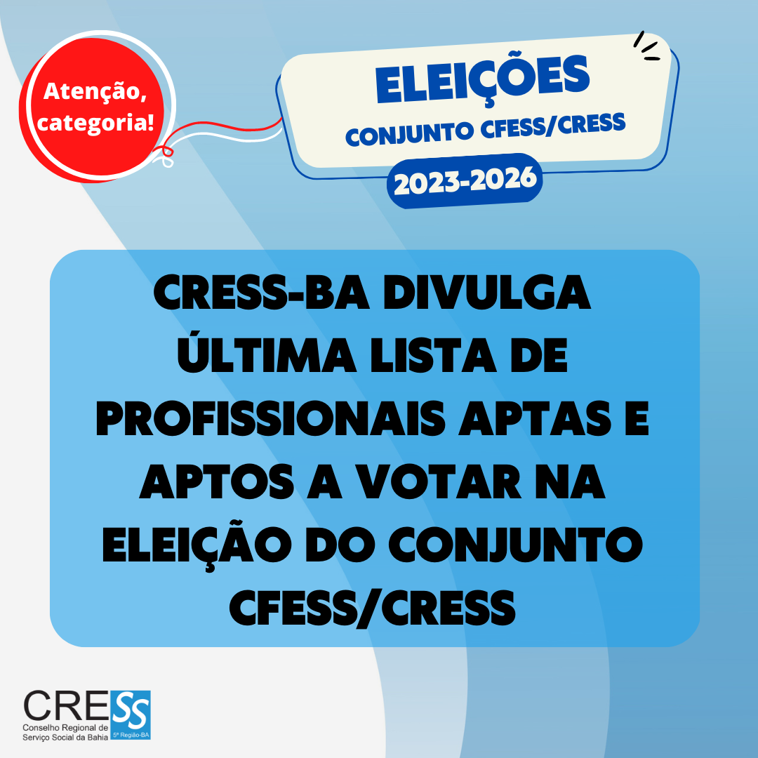 Confira a lista final de profissionais aptas/os a votar em nossas