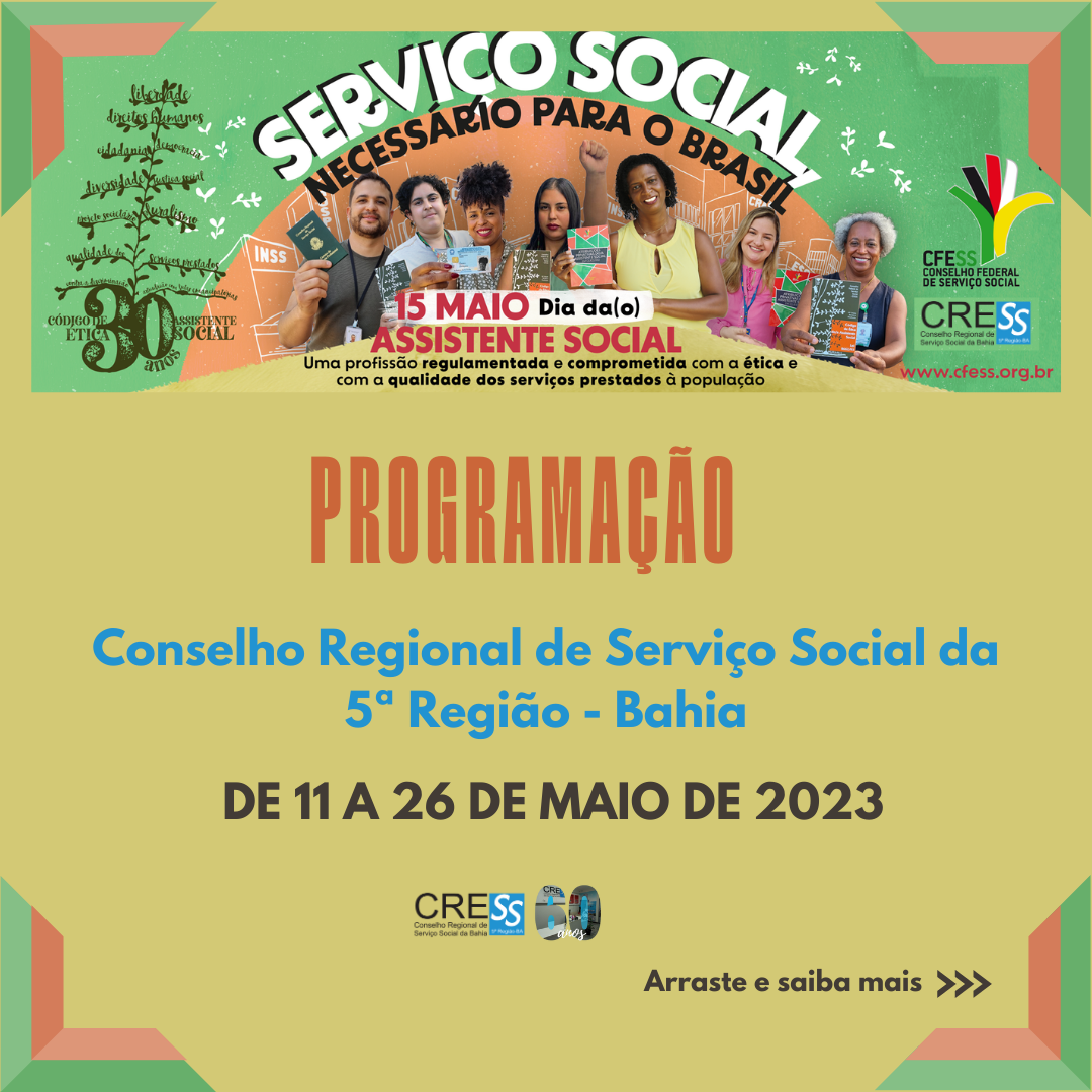 Comemoração ao Dia do Assistente Social e 50 Anos do CRESS/BA